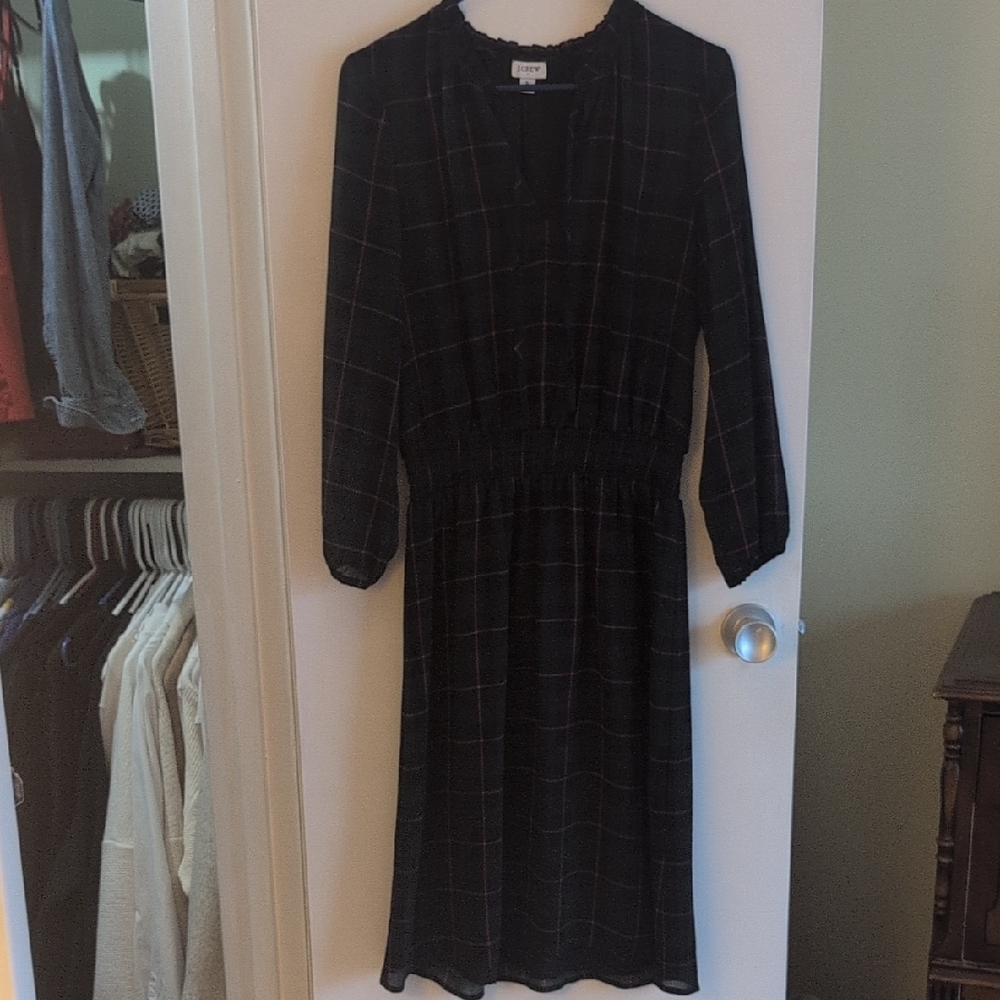 J. Crew Factory Plaid Long Sleeve Dress